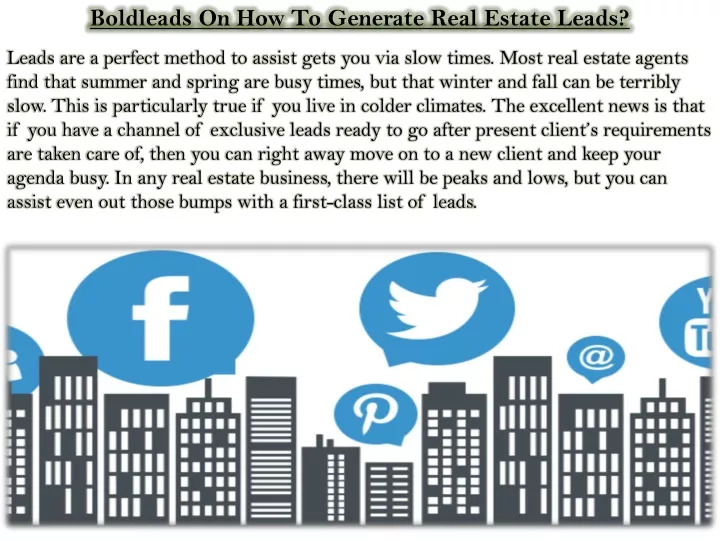 boldleads on how to generate real estate leads