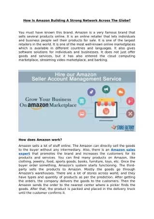 how is amazon building a strong network across