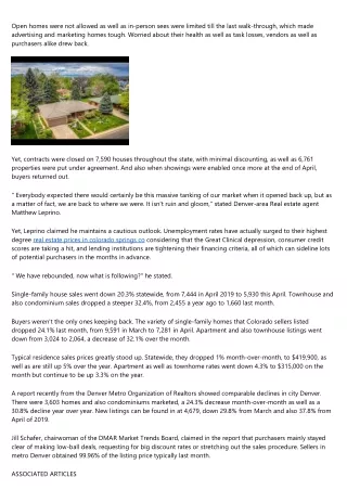 Stay-at-home orders dealt a heavy impact to residence sales throughout the state in April, however they really did not k