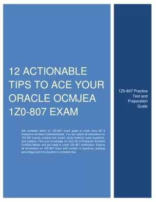 12 actionable tips to ace your oracle ocmjea