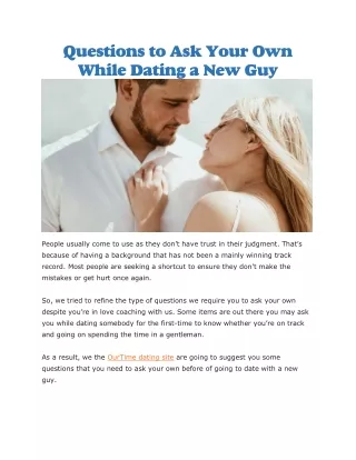 questions to ask your own while dating a new guy