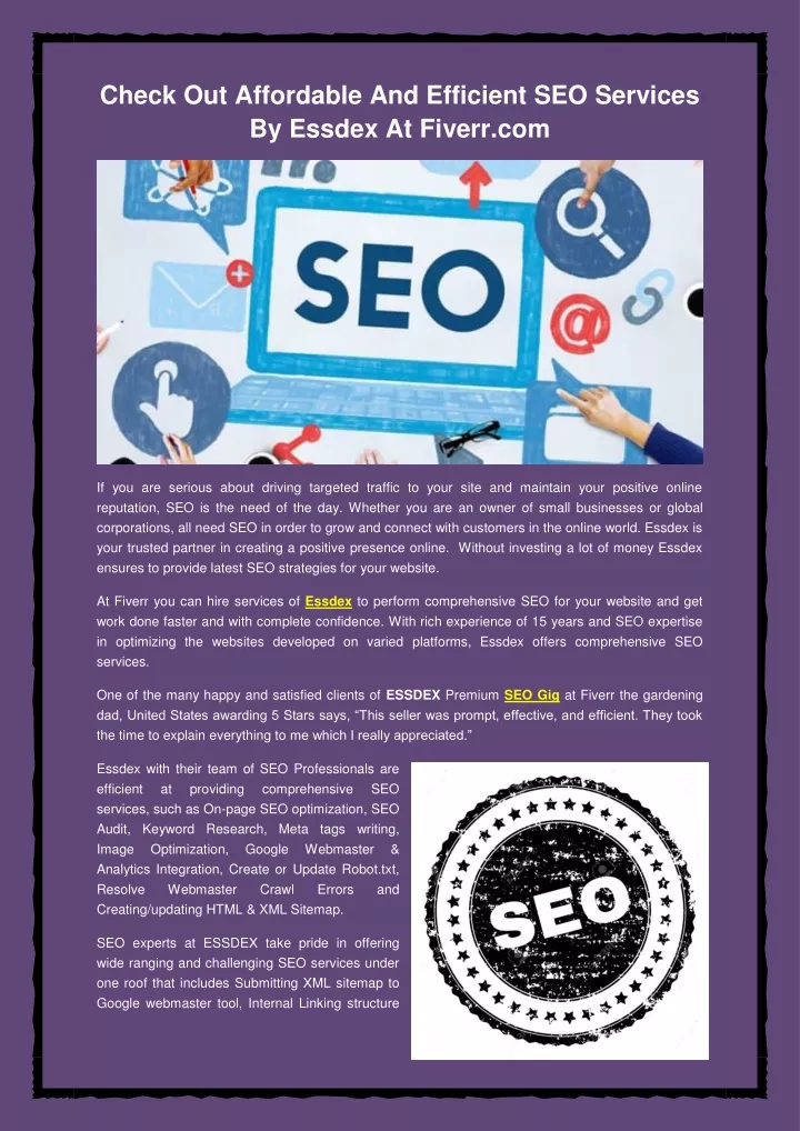 check out affordable and efficient seo services