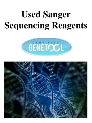 Used Sanger Sequencing Reagents