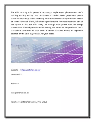 Solar Buy Back company in UK |- ( Solarfair.co.uk )