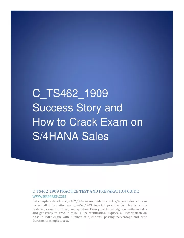 c ts462 1909 success story and how to crack exam