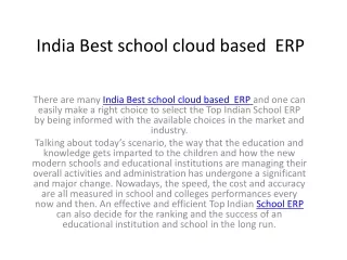 india best school cloud based erp