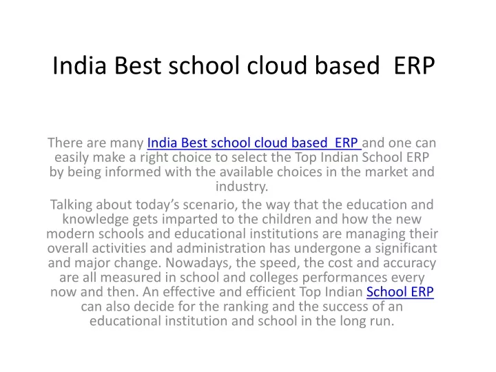 india best school cloud based erp