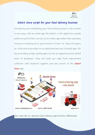 Eat24 clone script for your food delivery business