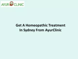 Get A Homeopathic Treatment In Sydney From AyurClinic