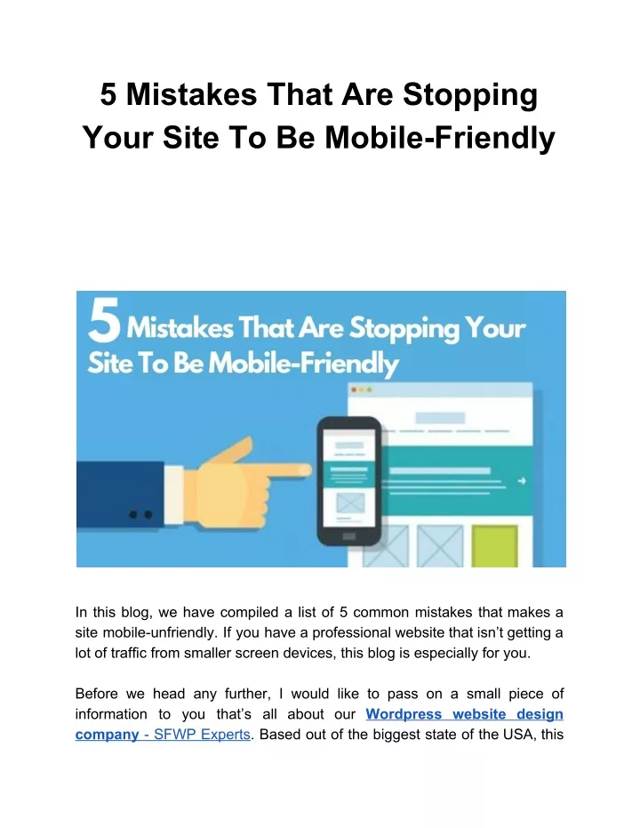 5 mistakes that are stopping your site