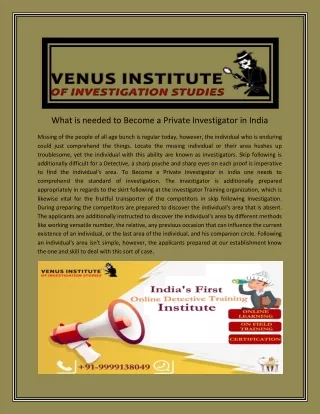 what is needed to become a private investigator