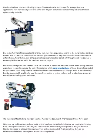 The Ultimate Glossary Of Terms About Metal Cutting Band Saw Adelaide