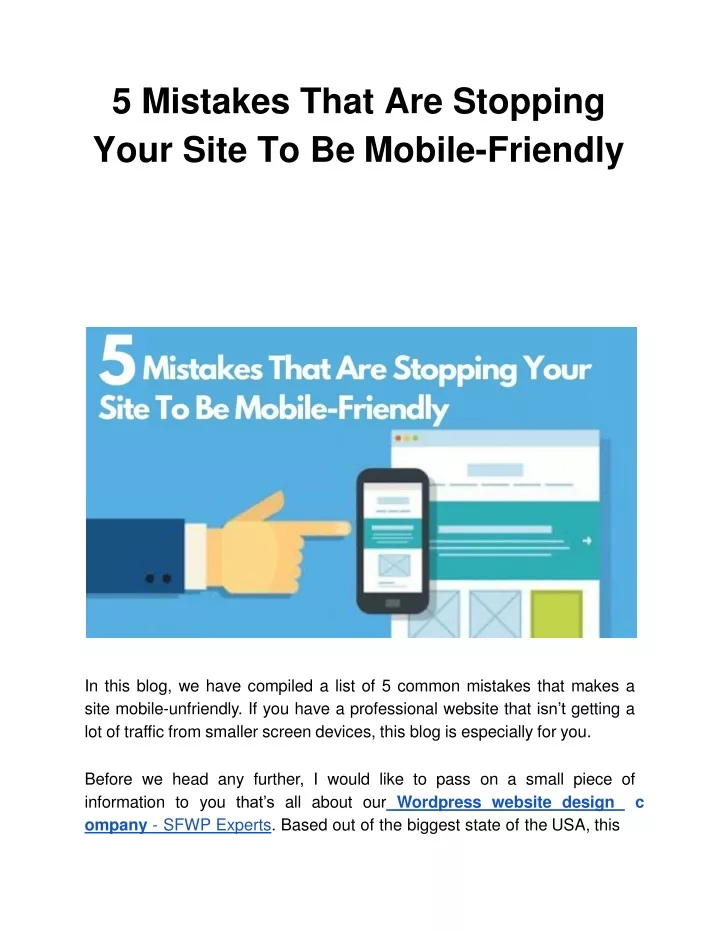 5 mistakes that are stopping your site to be mobile friendly