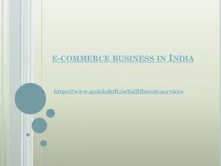 e commerce business in india
