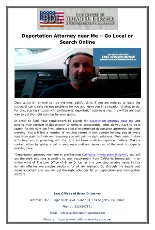Deportation Attorney near Me – Go Local or Search Online