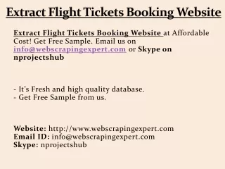 extract flight tickets booking website