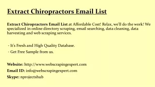 extract chiropractors email list