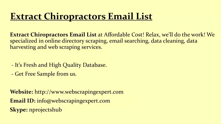 extract chiropractors email list