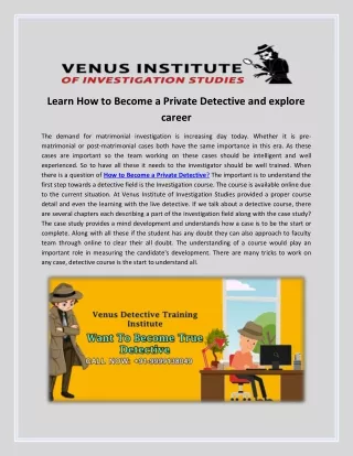 learn how to become a private detective
