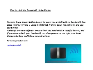 how to limit the bandwidth of the router