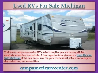 Used RVs For Sale Michigan