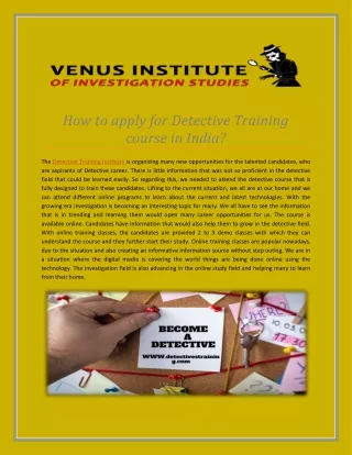 how to apply for detective training course