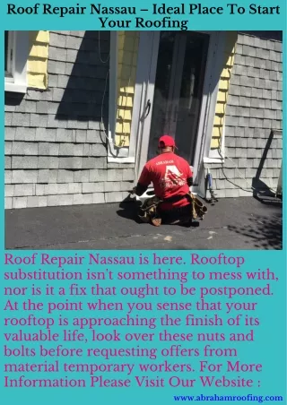Roof Repair Nassau – Ideal Place To Start Your Roofing