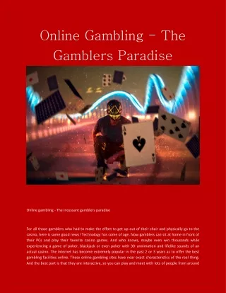 online gambling the gamblers paradise