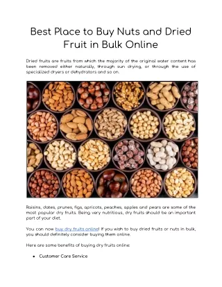 Best Place to Buy Nuts and Dried Fruit in Bulk Online
