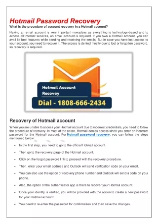 hotmail password recovery what is the procedure
