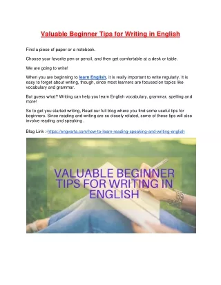 valuable beginner tips for writing in english