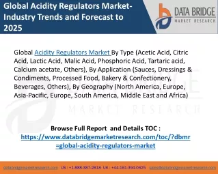 global acidity regulators market industry trends