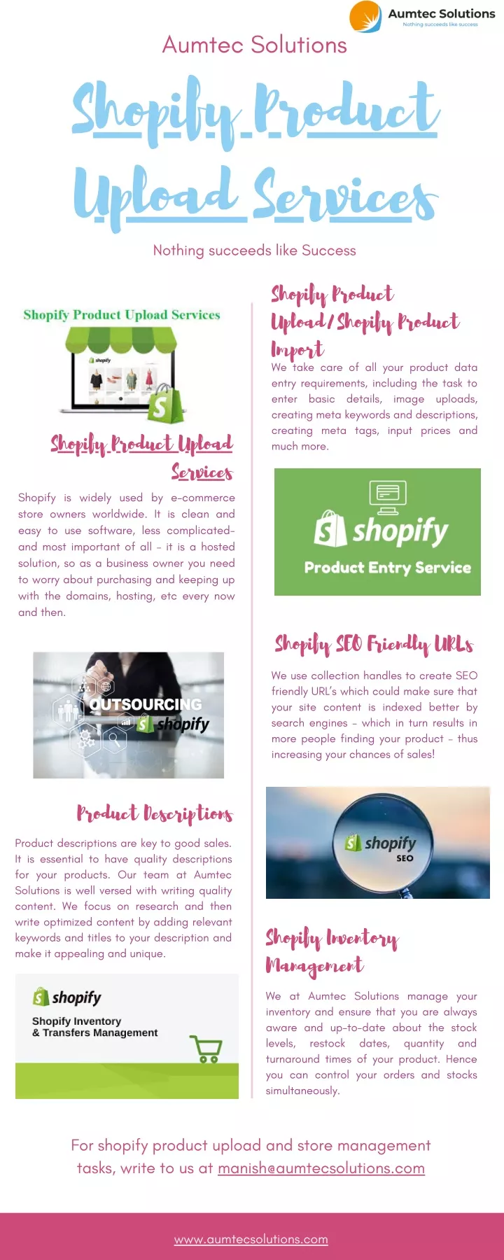 aumtec solutions shopify product upload services