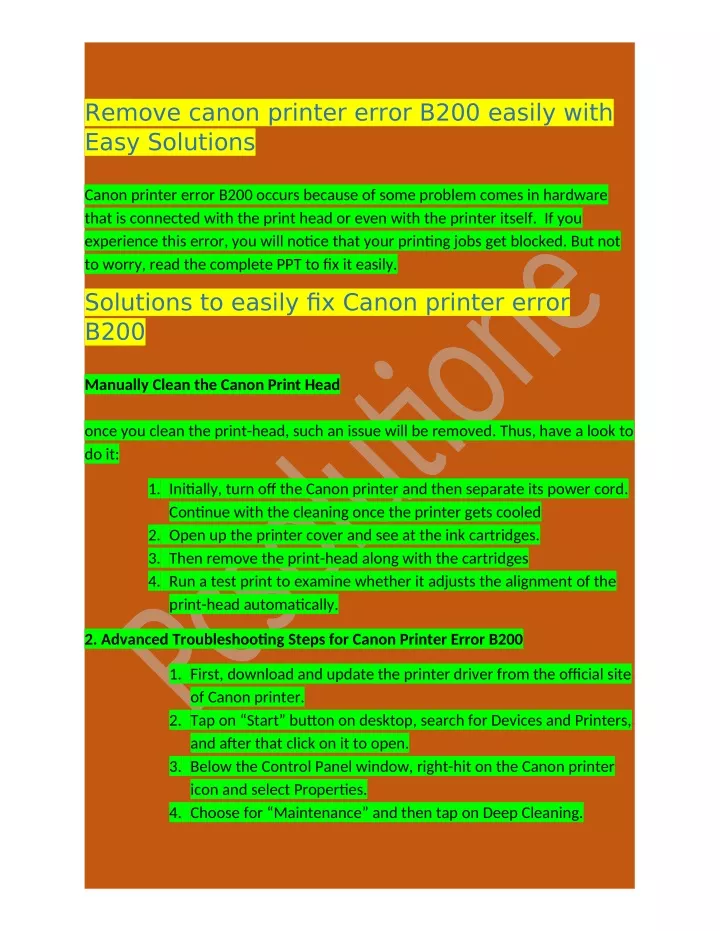 remove canon printer error b200 easily with easy