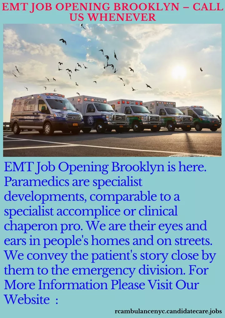 emt job opening brooklyn call us whenever