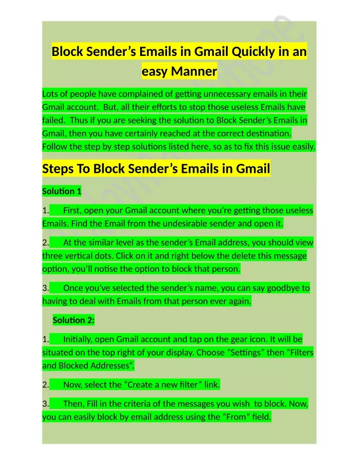 block sender s emails in gmail quickly in an easy
