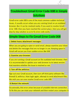 Call - 1-800-316-3088 How To Resolve Gmail Error Code 008