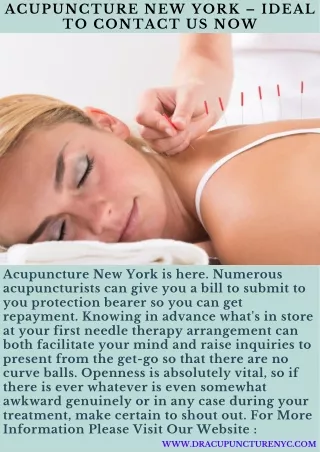 Acupuncture New York – Ideal To Contact Us Now