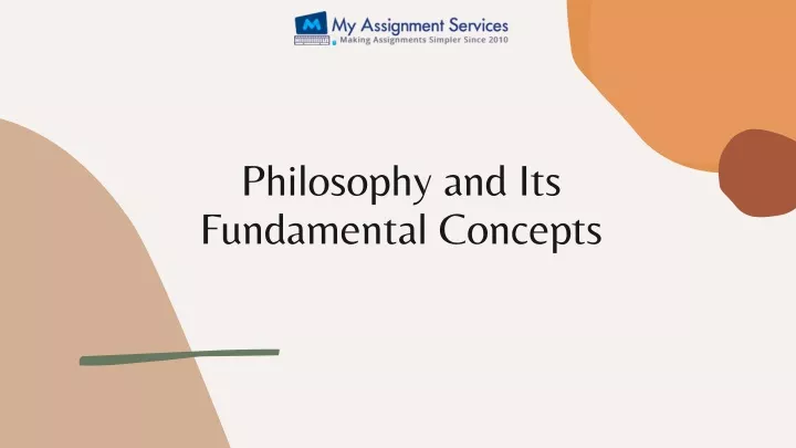 philosophy and its fundamental concepts