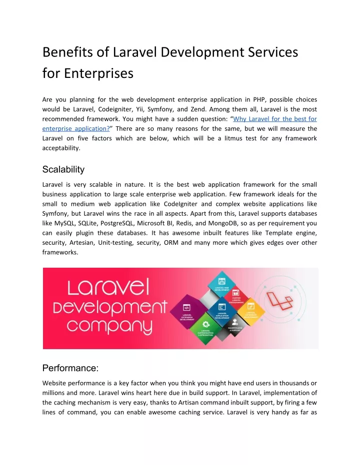 benefits of laravel development services