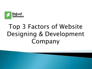Top 3 Factors of Website Designing & Development Company