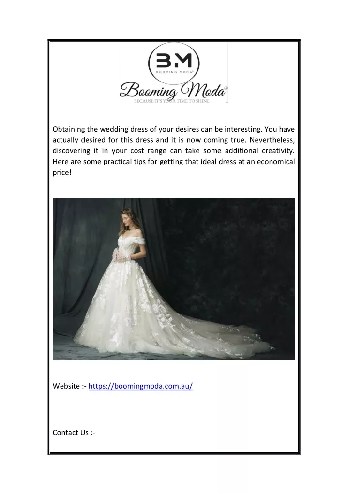 obtaining the wedding dress of your desires