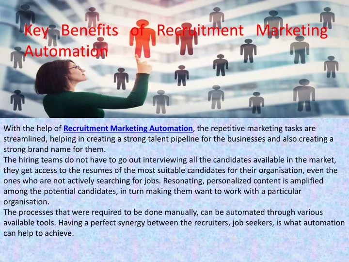 key benefits of recruitment marketing automation