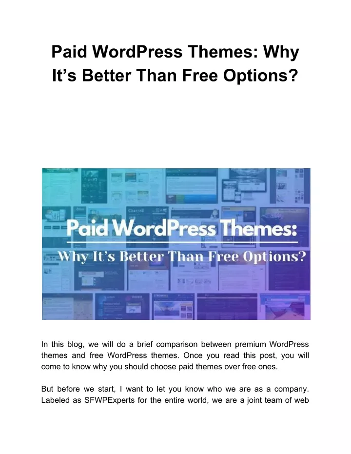 paid wordpress themes why it s better than free