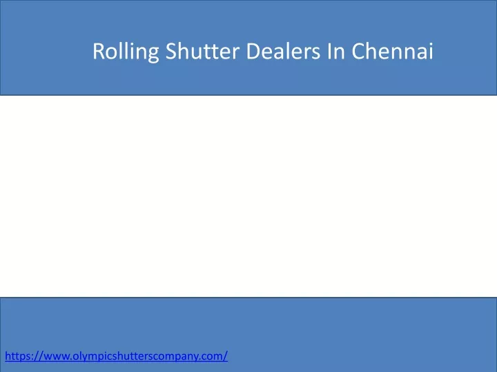 rolling shutter dealers in chennai