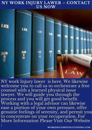 NY Work Injury Lawer – Contact Us Now