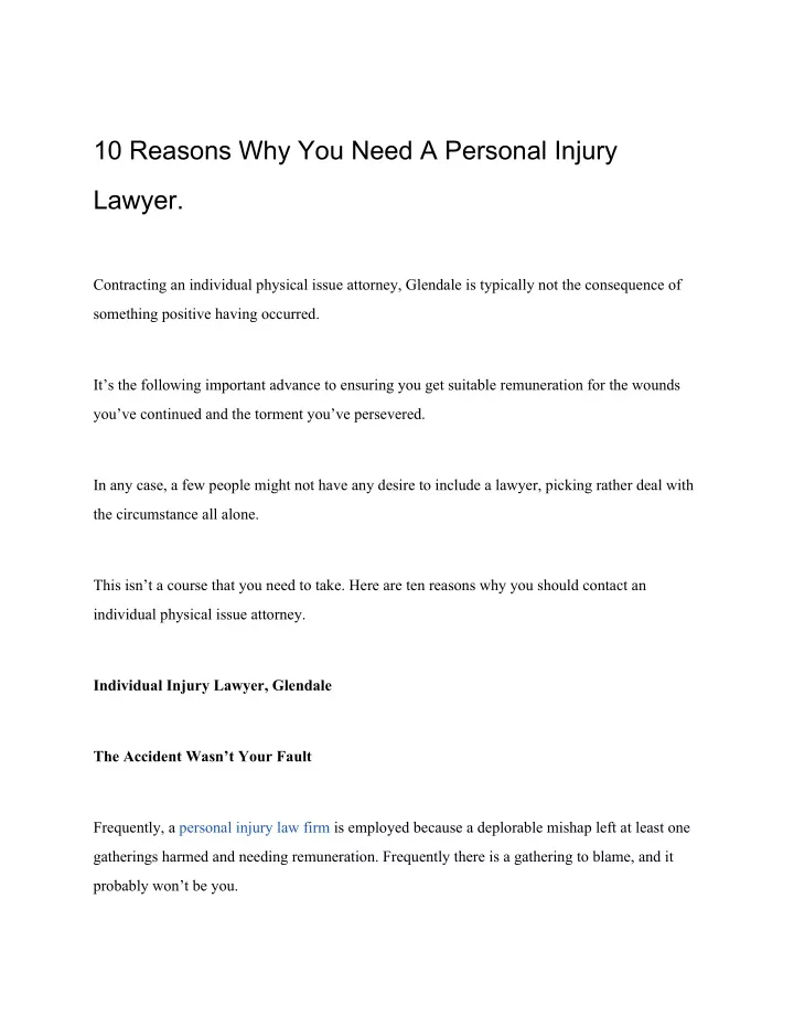 10 reasons why you need a personal injury
