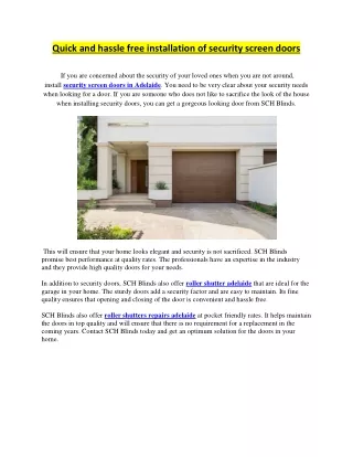 quick and hassle free installation of security