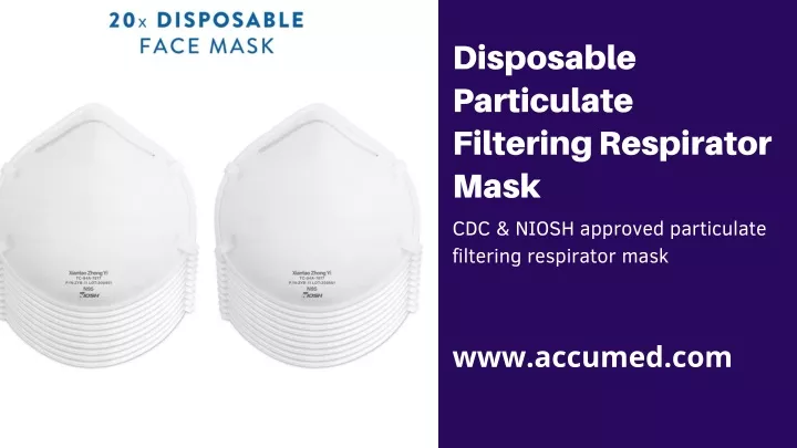 disposable particulate filtering respirator mask
