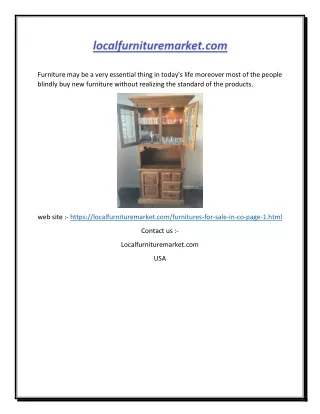 Buy New Furniture online in Colorado | Localfurnituremarket.com